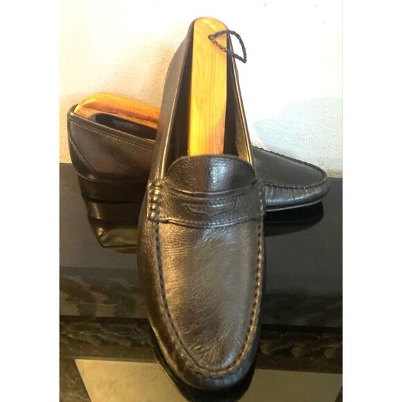 Casuccio & Scalera Italian Penny Loafers Black Leather Eur Sz 41, US Sz 8M main image 10